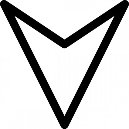 425x425 Plain Outline Down Arrow Clip Art Vector Free Vector Free