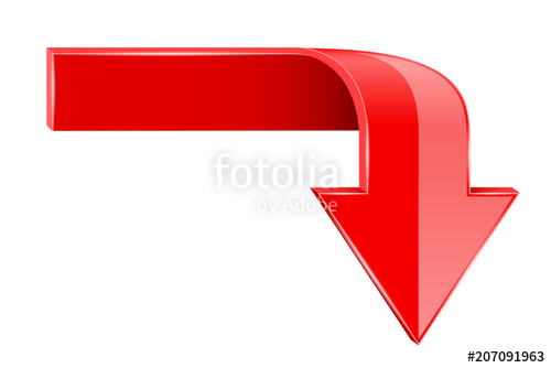 500x334 Red Bent Arrow Down Symbol Stock Image And Royalty Free