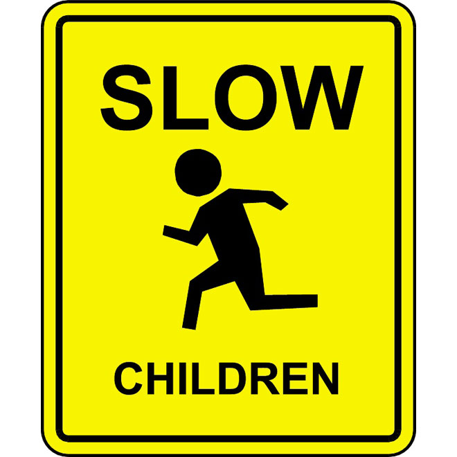 660x660 Slow Down Children Vector Sign