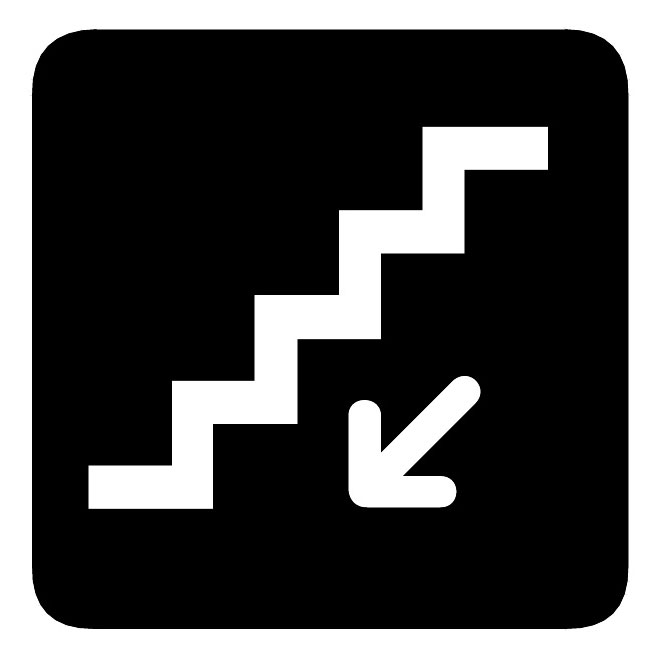 660x660 Stairs Down Symbol Vector
