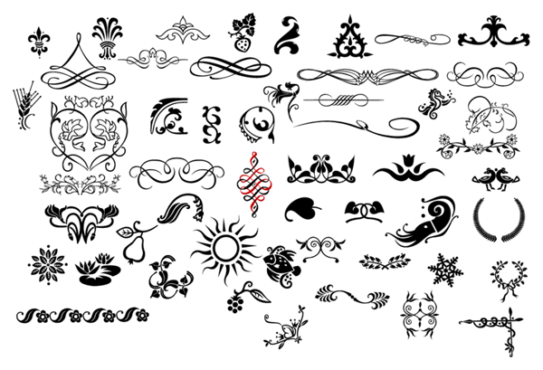 600x409 Free Vintage Graphics Flourish Vector Ornaments