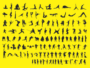 300x229 Silhouettes Of Athletes And Sports Free Vectors Download