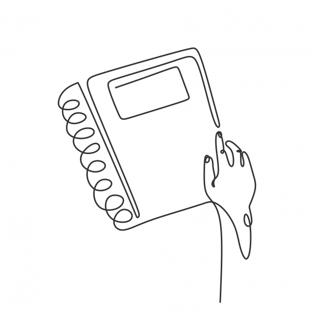640x640 Study Book Continuous Line Drawing Vector Illustration, Concept