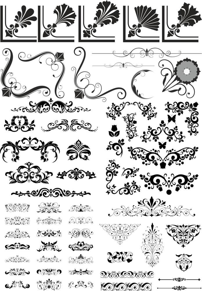 696x1000 Abstract Floral Vector Elements Pack Free Vector Cdr Download