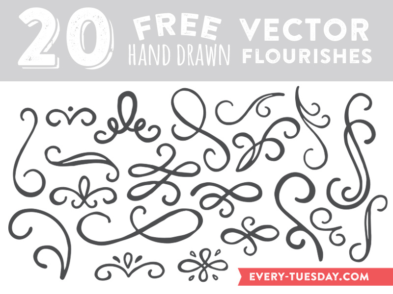 800x600 Free Hand Drawn Vector Flourishes