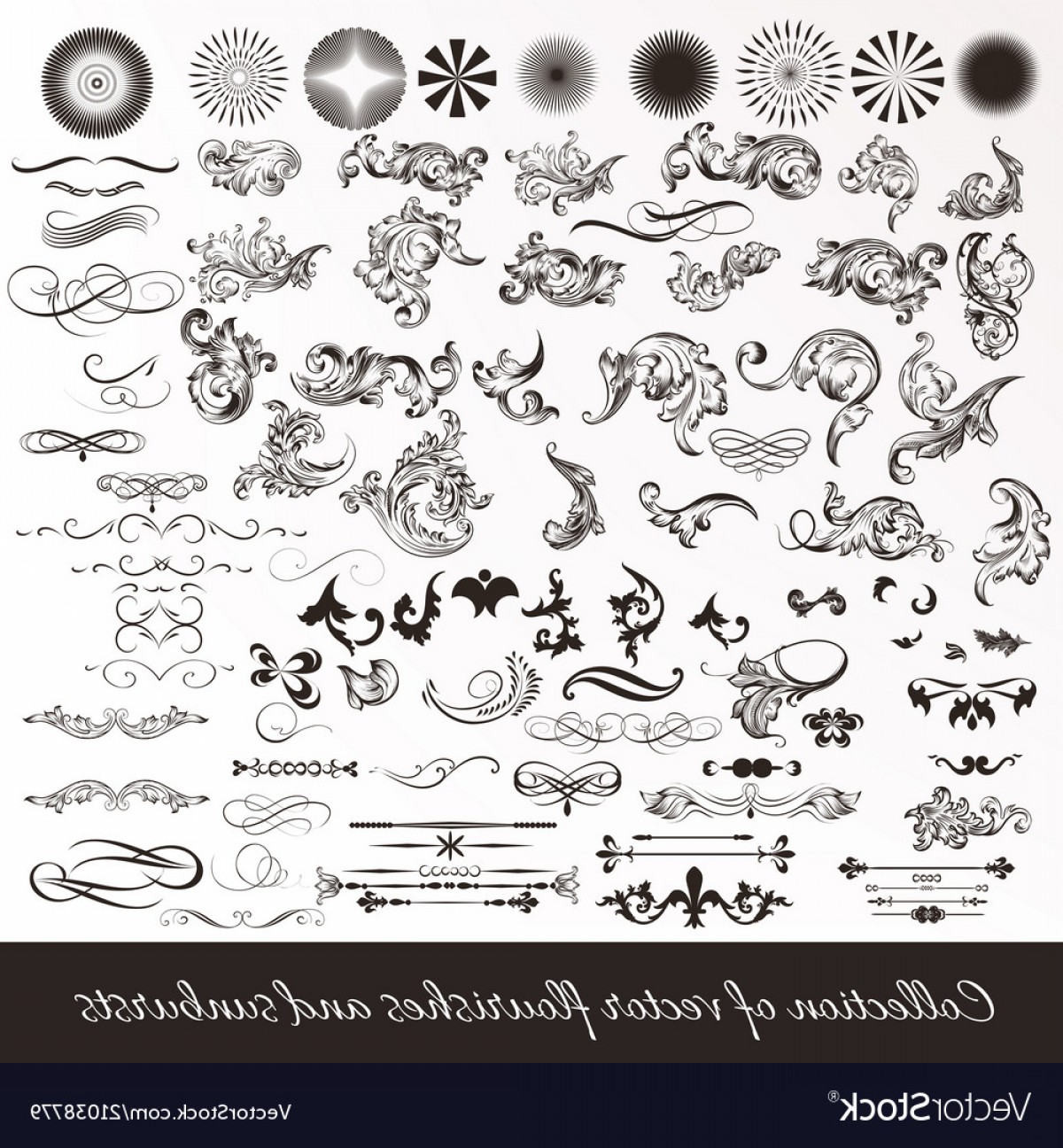 1200x1296 Collection Of Hand Drawn Flourishes Vector Cqrecords