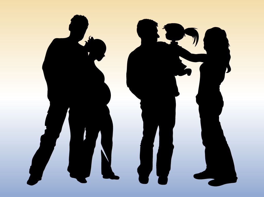 1024x765 Family Silhouette Vectors Vector Art Graphics