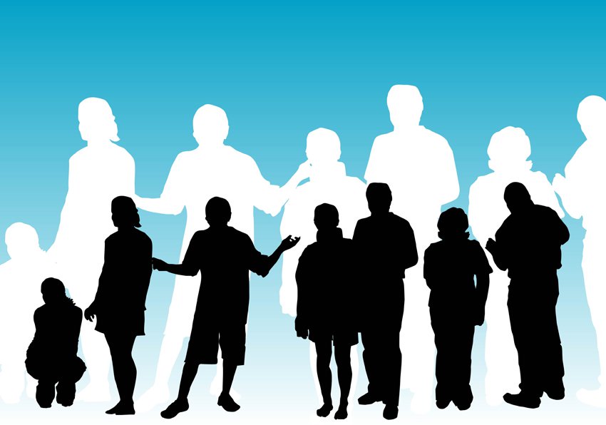 850x596 Family Silhouettes Vector Art Graphics