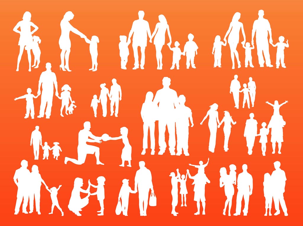 1024x765 Family Silhouettes Vector Vector Art Graphics