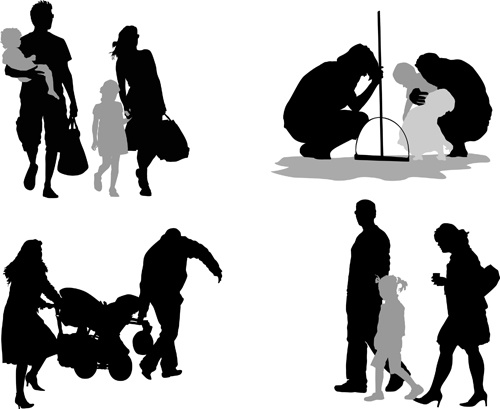 500x409 Family Members Silhouettes Vector Free Vector In Encapsulated