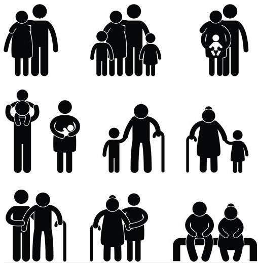 509x520 Family Silhouette Vector Images