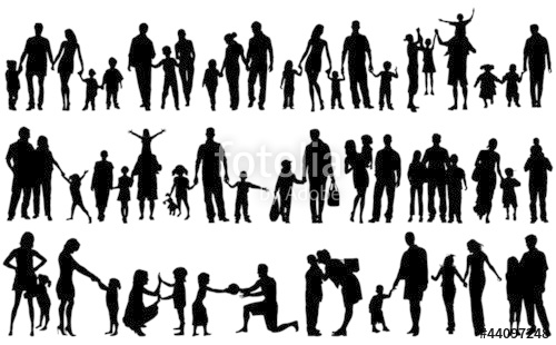 500x310 Vector Family Silhouettes Stock Image And Royalty Free Vector