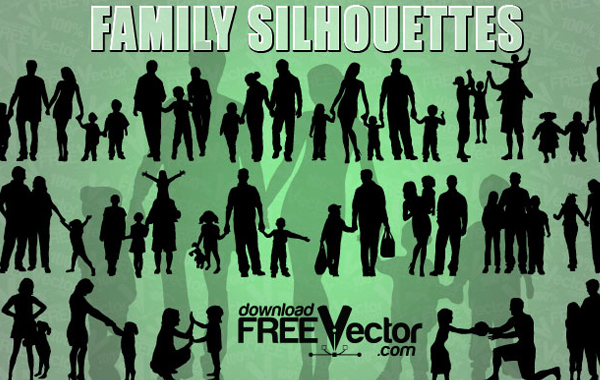 600x380 Vector Of Family Silhouettes
