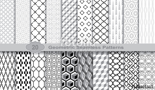 500x293 Geometric Seamless Patterns Pattern Swatches Included