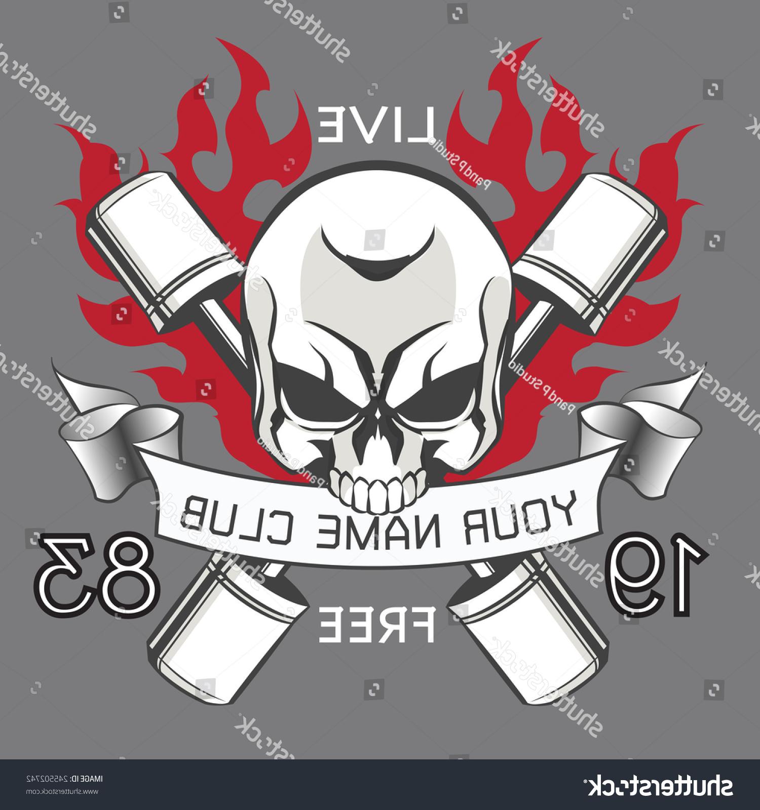 1500x1600 Hd Stock Vector Motor Skull Crest Graphic Illustrator Free