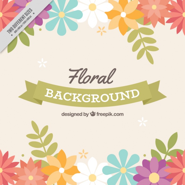 Floral Background With Beautiful Colorful Flowers Vector Free 626x626 Floral Background With Beautiful Colorful Flowers Vector Free