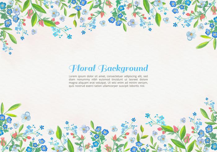 Free Vector Watercolor Blue Flowers Background 700x490 Free Vector Watercolor Blue Flowers Background