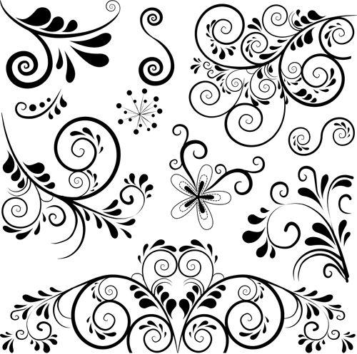 500x497 Black Floral Ornament Pattern Vector Free Bday Free Vector