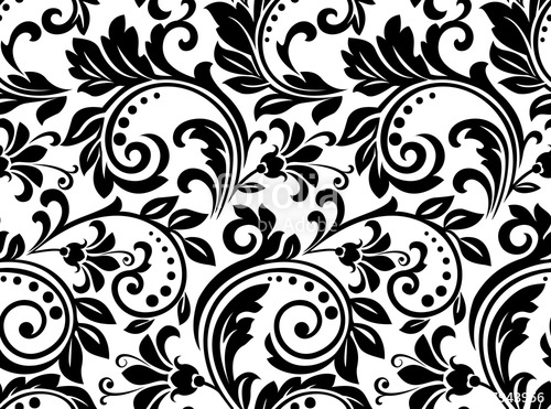 Floral Pattern Wallpaper Baroque, Damask Seamless Vector 500x371 Floral Pattern Wallpaper Baroque, Damask Seamless Vector