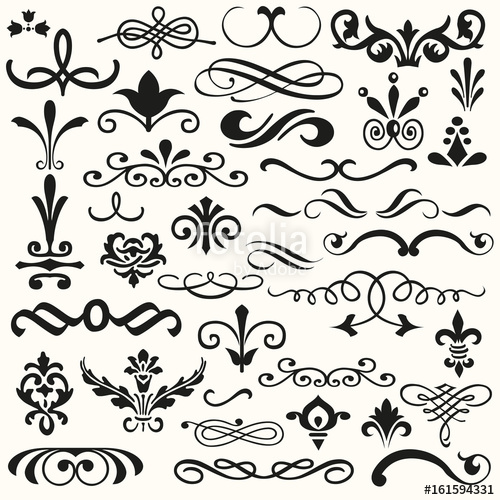 Set Vector Flourishes Calligraphic 500x500 Set Vector Flourishes Calligraphic