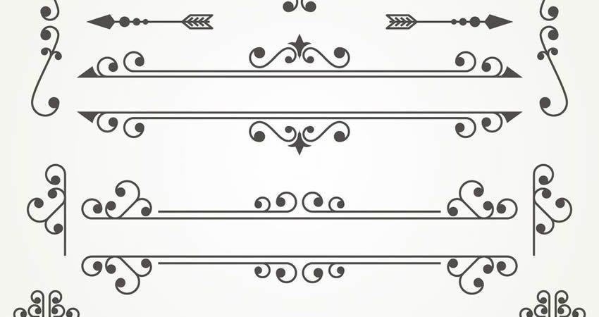 Free Ornaments, Frames Borders Vector Templates 850x450 Free Ornaments, Frames Borders Vector Templates
