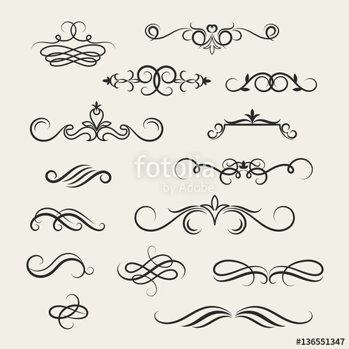 500x500 Flourish Scroll Vector Design Elements Victorian Ornate