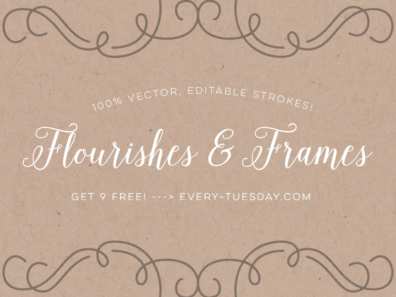 800x600 Free Vector Flourishes + Frame Elements
