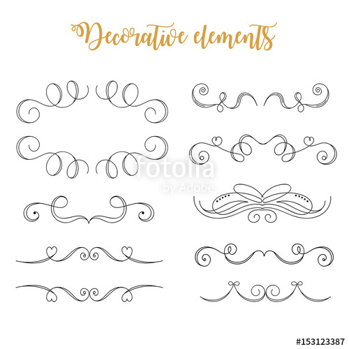 500x500 Hand Drawn Vector Flourishes Decorative Calligraphic Elements