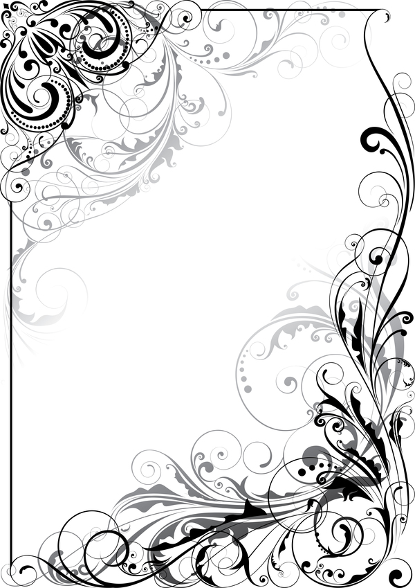 600x849 Ornament Floral Design Corner Swirl Vector Free Download