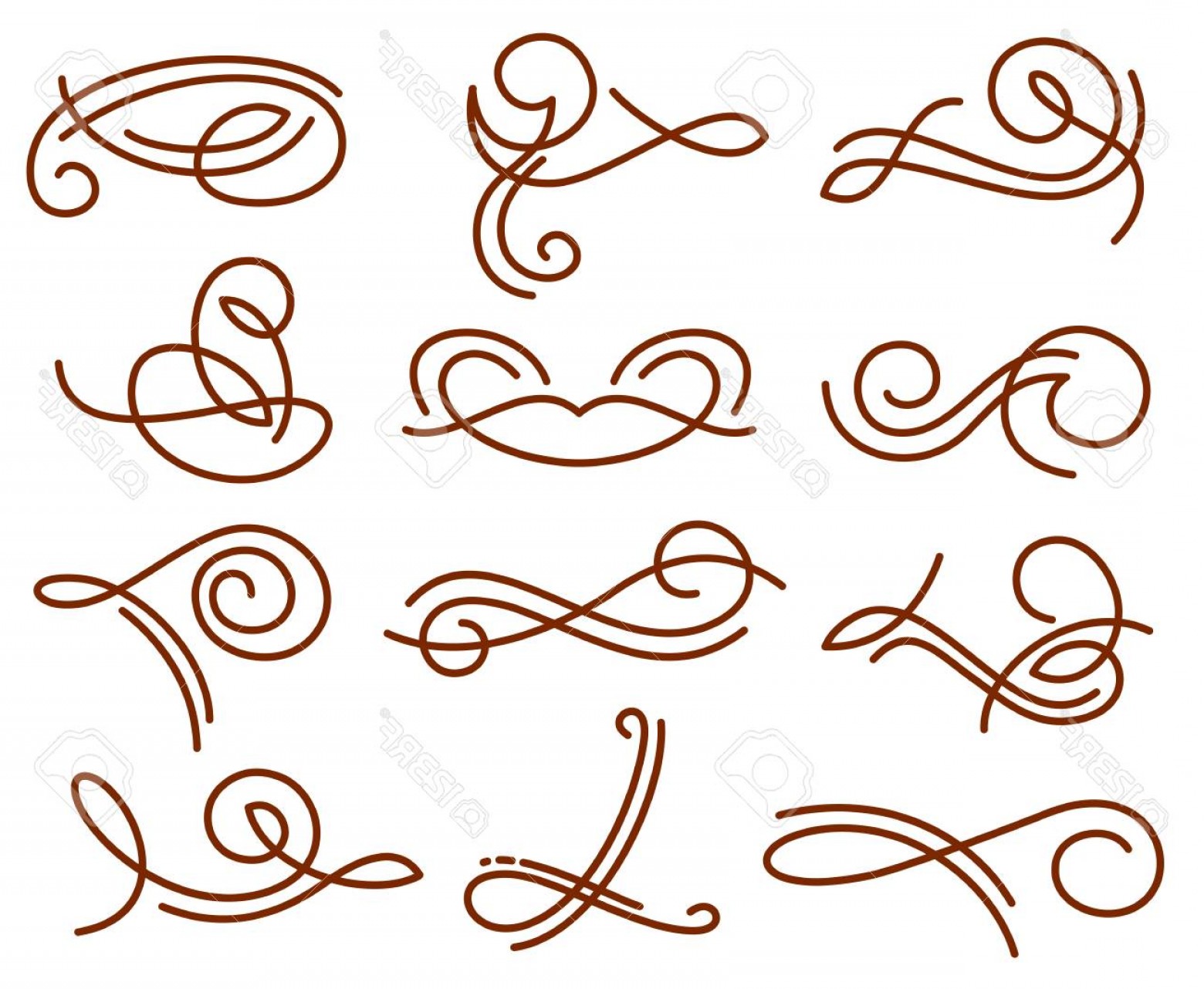 1560x1282 Photostock Vector Flourish Swirls Vintage Calligraphy Vector