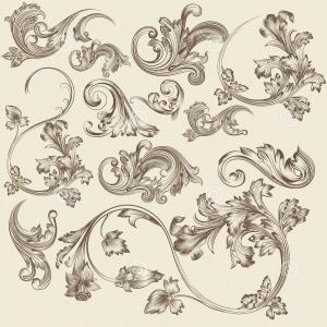 300x300 Photostock Vector Vintage Flourish Swirls Collection Vector