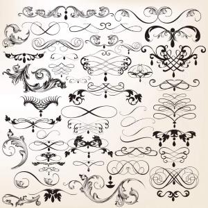 300x300 Royalty Free Stock Photo Collection Vector Vintage Flourishes