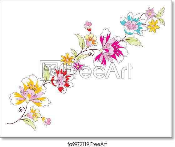 560x470 Free Art Print Of Vector Flower Border Freeart