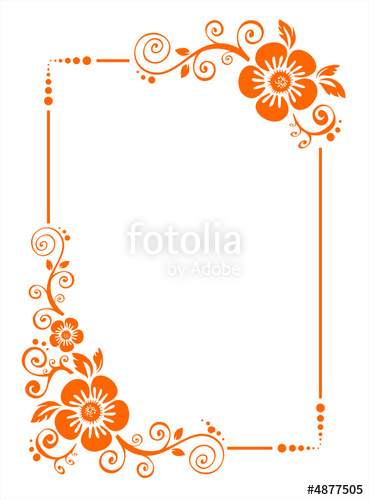 369x500 Orange Flower Border Stock Image And Royalty Free Vector