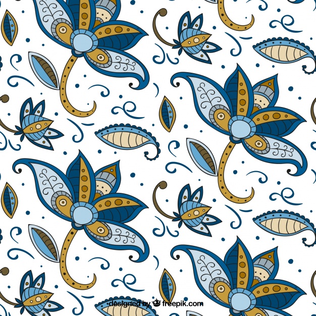 Flower Pattern Hand Drawn In Batik Style Vector Free Download 626x626 Flower Pattern Hand Drawn In Batik Style Vector Free Download