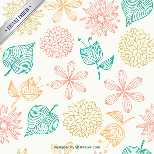 Floral Pattern In Sketchy Style Vector Free Download 626x626 Floral Pattern In Sketchy Style Vector Free Download