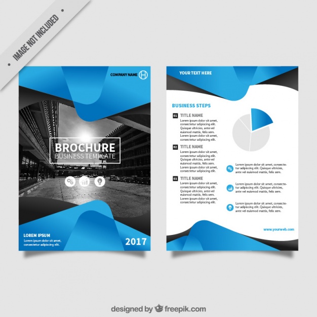 626x626 Flyer Template With Blue Abstract Forms Vector Free Download