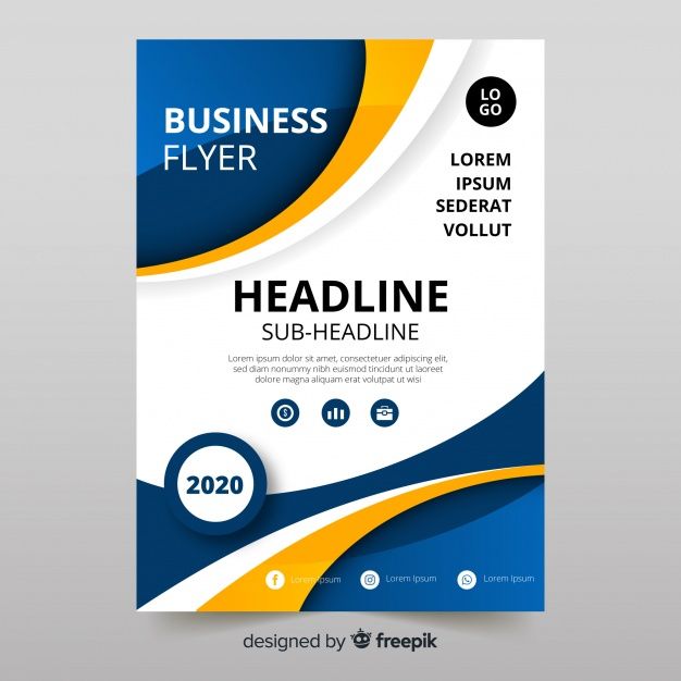 626x626 Modern Business Flyer Template With Abstract Design Free Vector