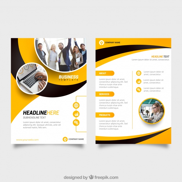 626x626 Yellow And Black Business Flyer Template Vector Free Download