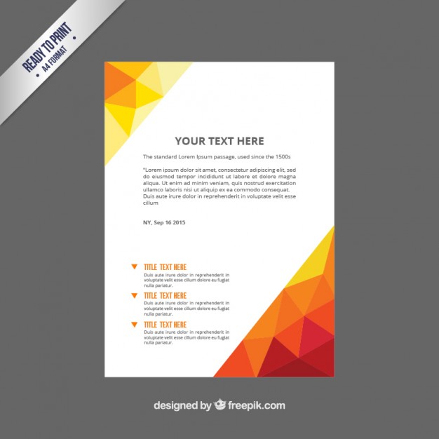 626x626 Flyer Template With Orange Polygons Vector Free Download
