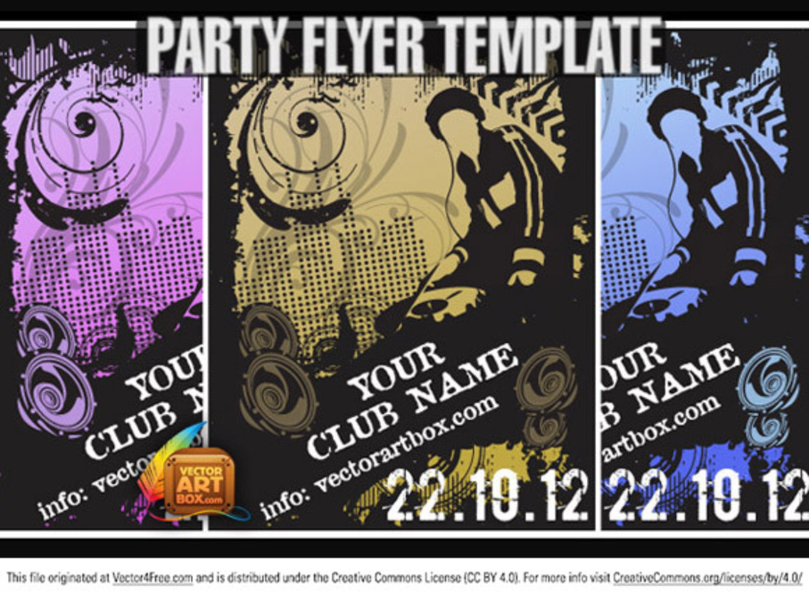 1136x838 Great Free Vector Flyer Template For Party