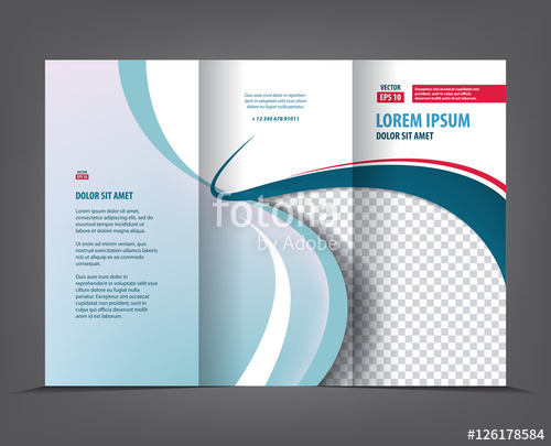 500x405 Vector Tri Fold Brochure Template Design, Concept Business Trifold