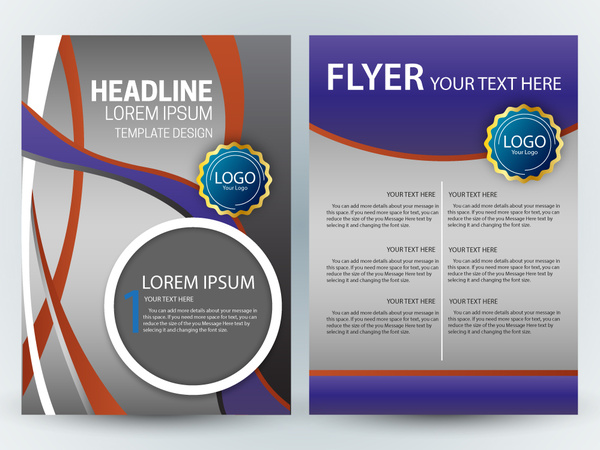 600x450 Download Free Vector Flyer Template Design With Colorful Curves