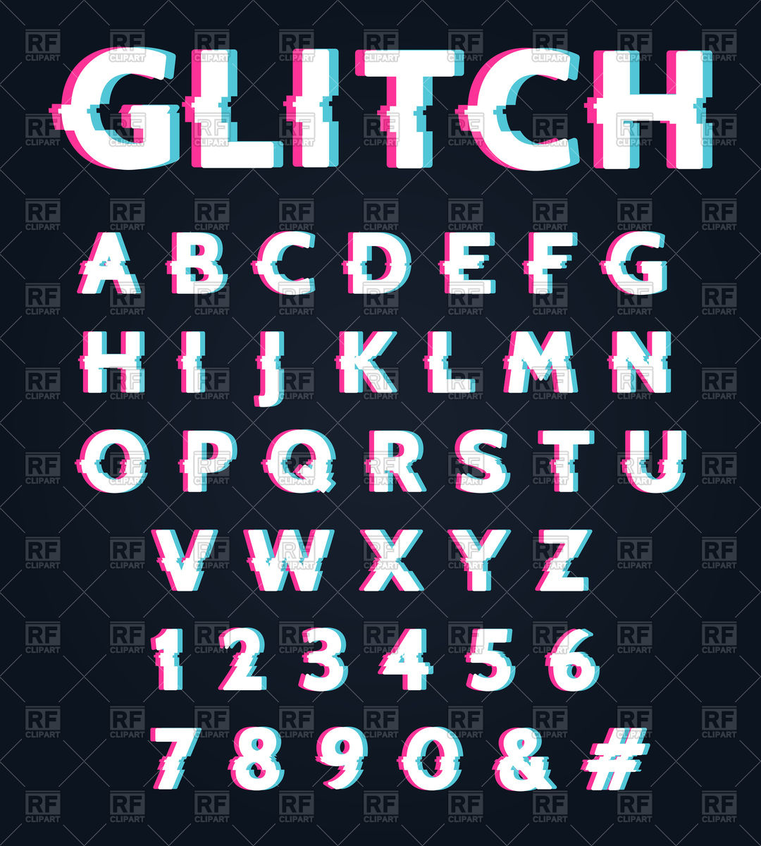 1080x1200 Font With Glitch Effect Vector Image Of Fonts Type Vectortatu