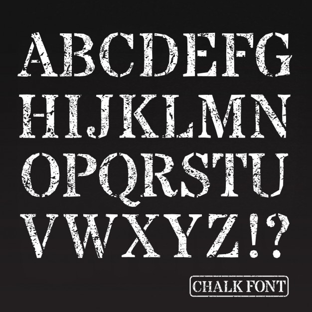 626x626 Capital Letters Chalk Font Vector Free Download