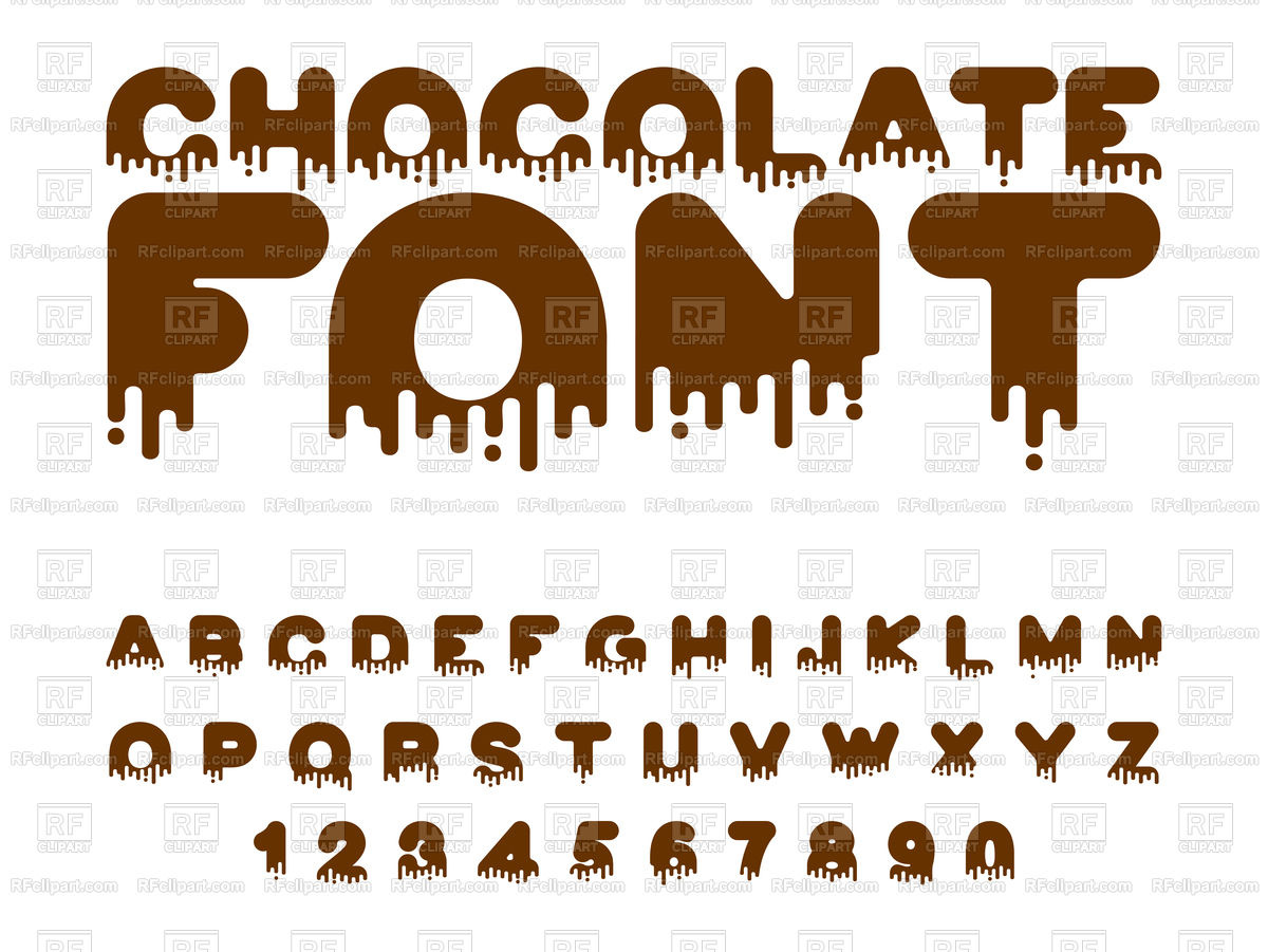 1200x901 Chocolate Font On White Background Vector Image Of Fonts Type