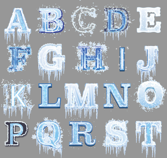 578x546 Creative Frozen Alphabet Vector Free Vector In Adobe Illustrator