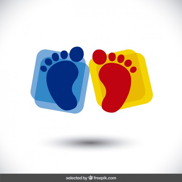 626x626 Footprints Over Rounded Squares Vector Free Download