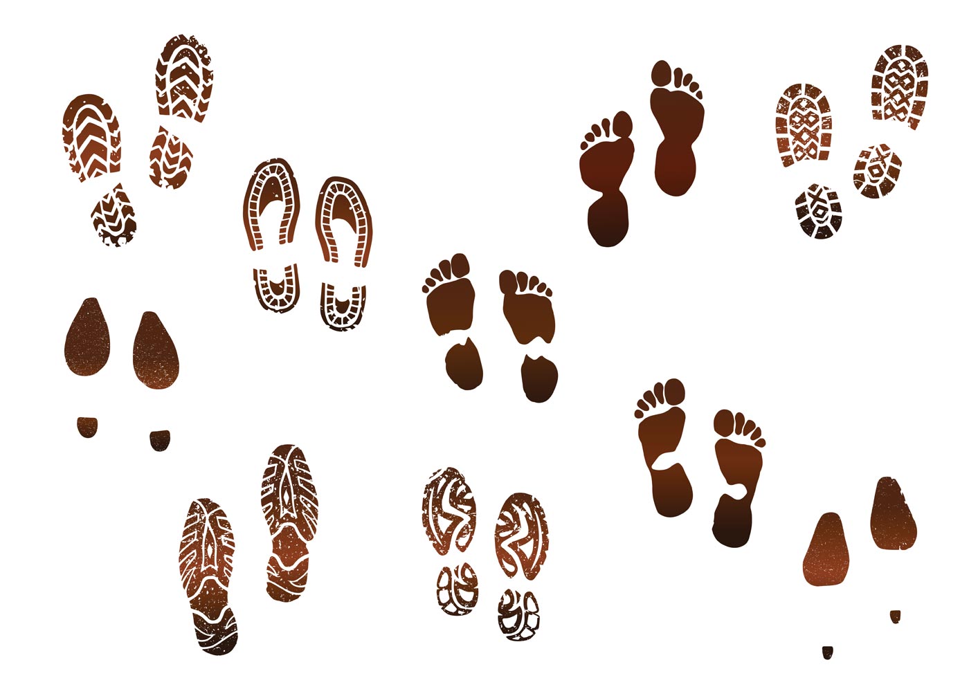 1400x980 Muddy Footprint Vectors