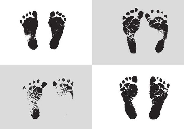 632x443 Baby Footprints Free Vector Download Cannypic